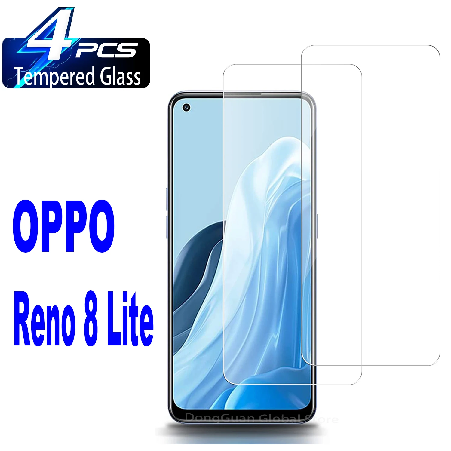 

2/4Pcs Tempered Glass For OPPO Reno 8 Lite Screen Protector Glass Film