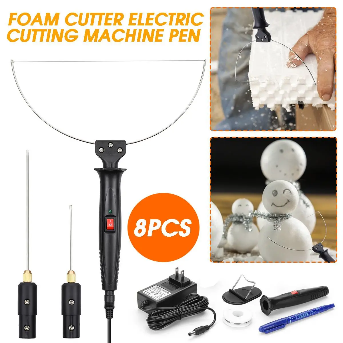 

100V-240V 18W 3 in 1 Electric Foam Cutter Styrofoam Pen Cutting Machine Tools with Adapter Portable Hot Wire Foam Cutting Knife