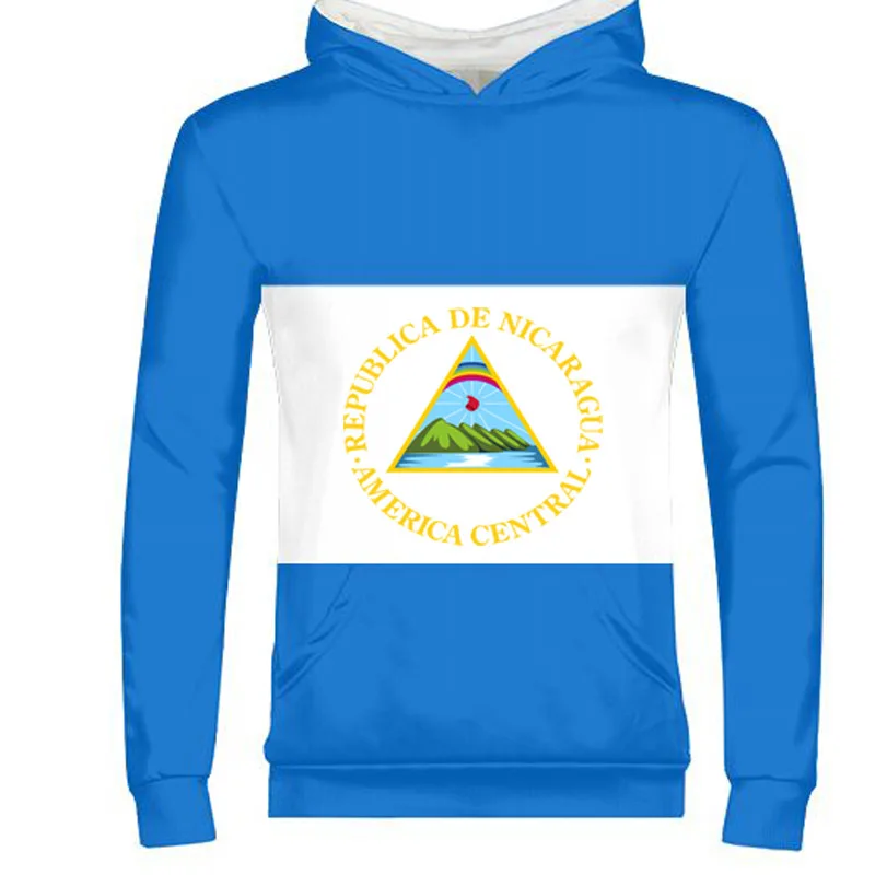 

NICARAGUA Male Free Custom Name Number Zipper Sweatshirt Nation Flag Republic Spanish Nicaraguan College Print Photo Clothes