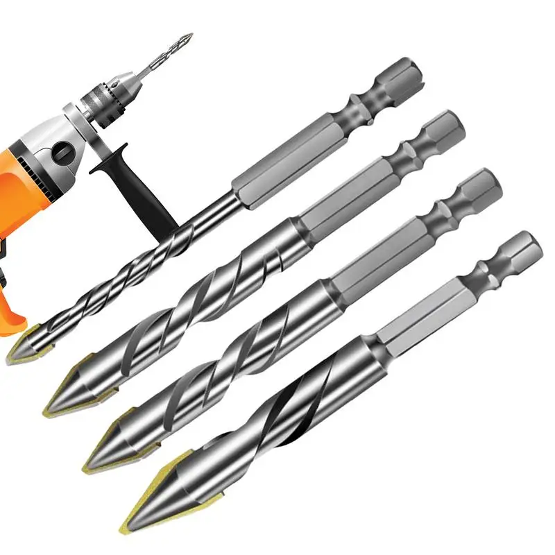 

Tipped Carbide Drill Bit Set Of 4 Easy Positioning Drilling Tipped Head Bits Precise Drills Necessities For Marble Glass Tile