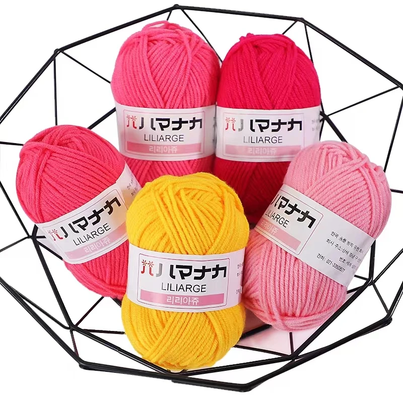 

25g/60m Soft Milk Cotton Yarn Anti-Pilling High Quality Hand Knitting 4ply Cotton Yarn For Scarf Sweater Hat Doll Craft
