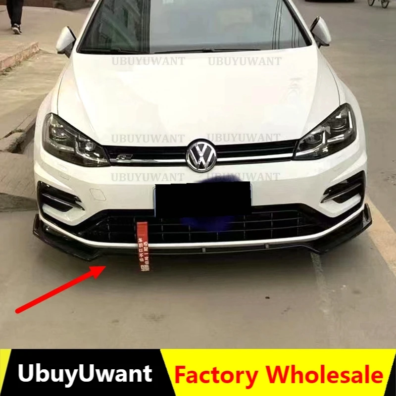 

Передний автомобильный диффузор для губ, черный/углеродное волокно, подходит для Volkswagen Golf 7 VII MK7 GTI 2014-2017