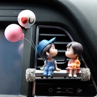 car air freshener cute clip perfume ornament couple doll cartoon lovers car accessories interior metal aromatherapy air vent