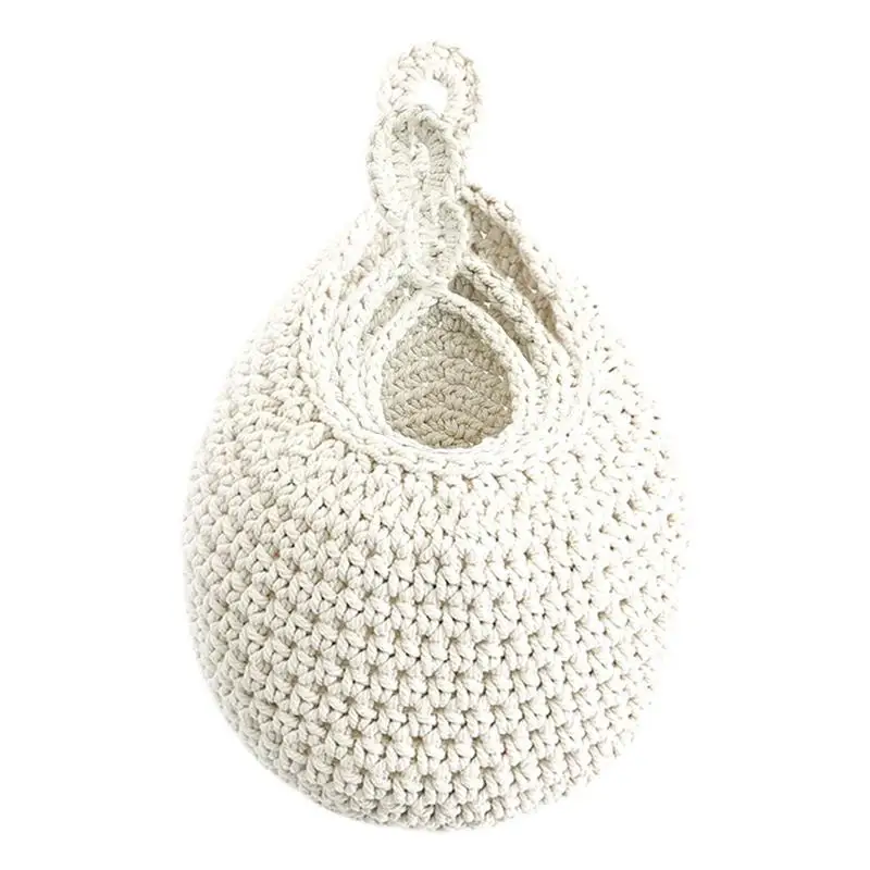 

Hanging Kitchen Basket Braided Bohemia Hanging Baskets For Kitchen 3 Pcs Fruit Basket Storage Cotton Rope Braided Hanging Bag