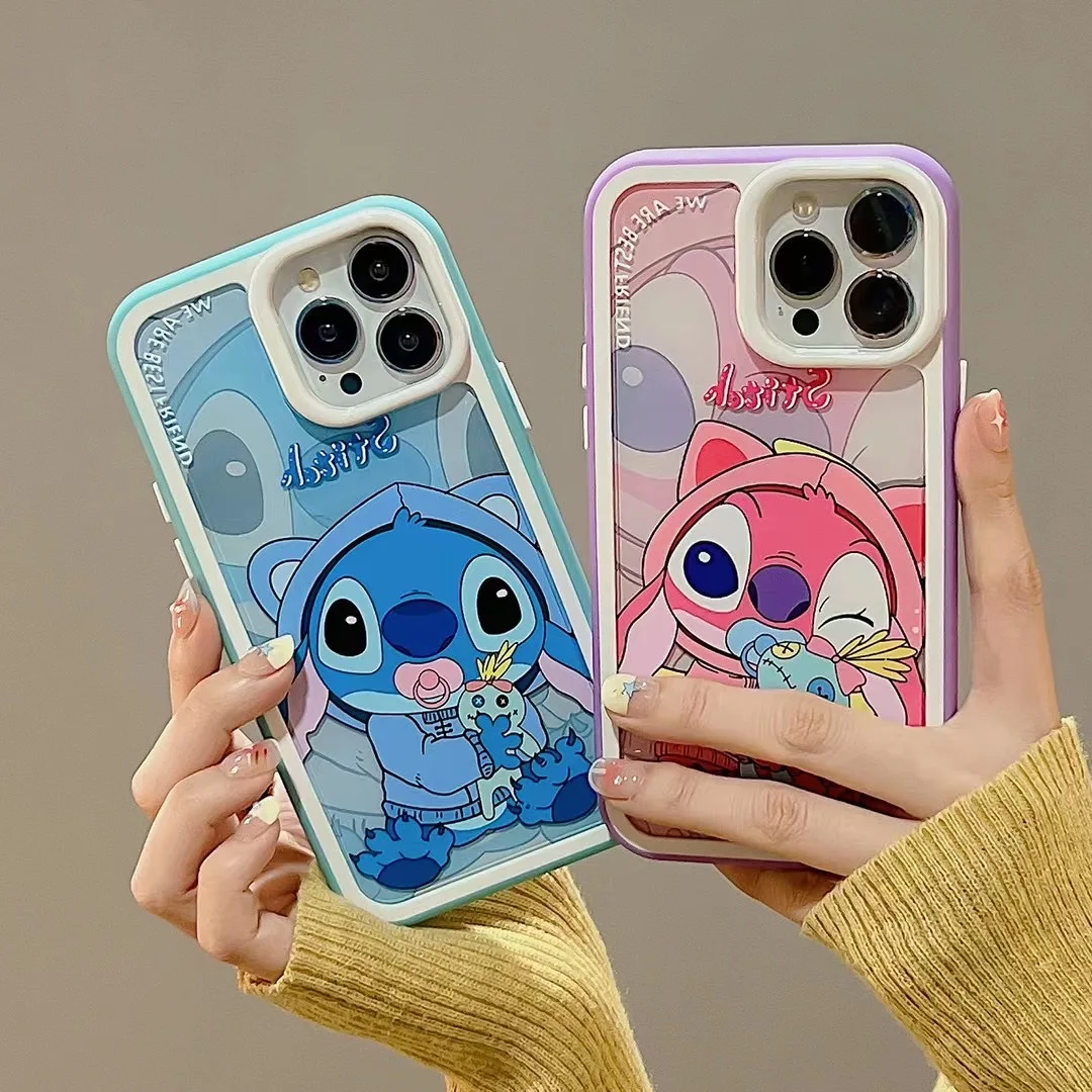 

Cute Disney Stitch pink cartoon Phone Cases For iPhone 14 13 12 11 Pro Max Back Cover