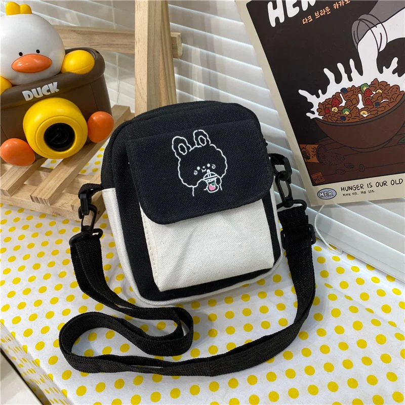

Canvas Small Crossbody Bags for Women Summer New Korean Cute Shoulder Messenger Bag Girls Ladies Phone Bags Handbags