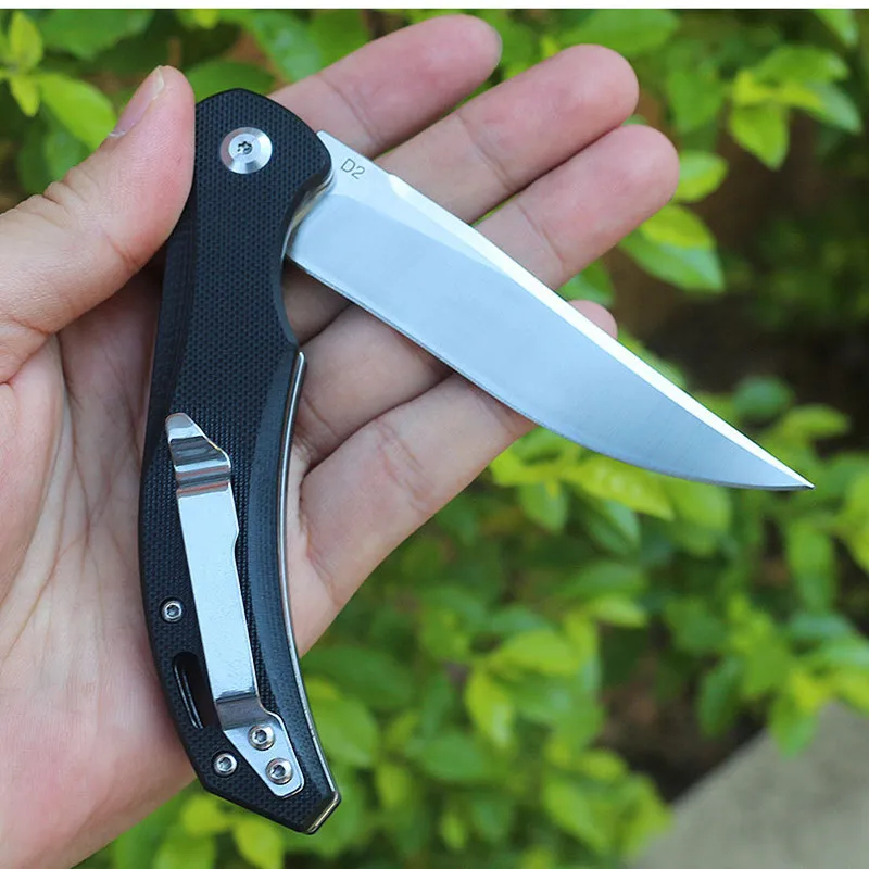 Фото Карманный складной нож Free Wolf FW11 D2 с ручкой G10, шариковый нож для кемпинга, охоты, выживания, спасения, уличный кухонный нож EDC №5