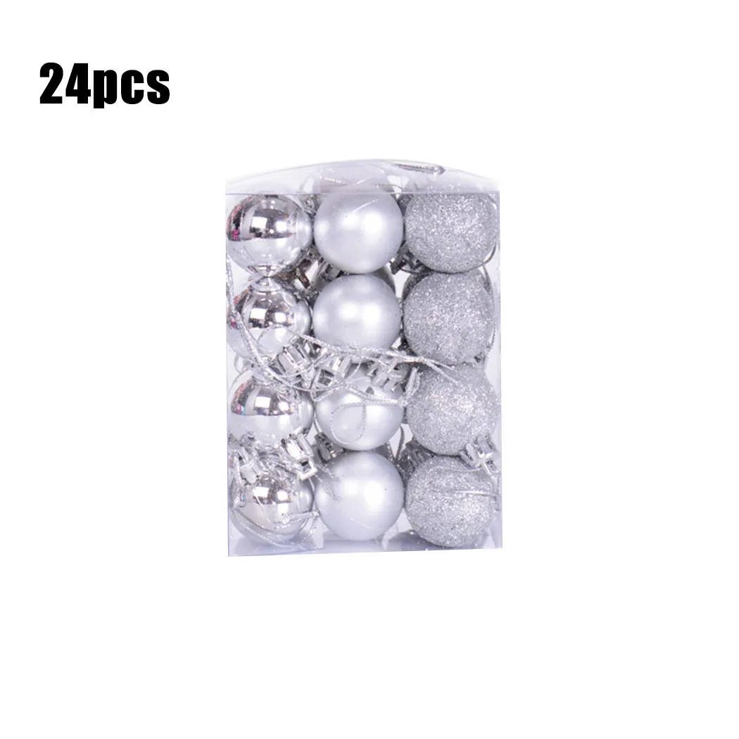 24 шт. украшения в виде рождественских шаров 2023 блестящие безделушки подвесные