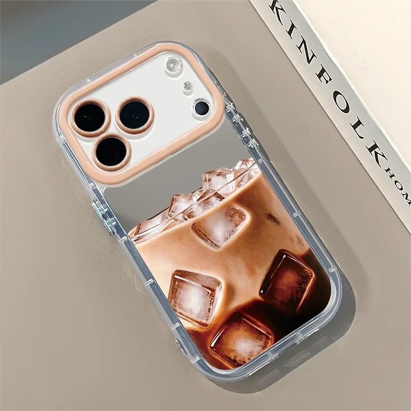Модный прозрачный чехол для телефона с узором «Ледяной кофе» для iPhone 17 Pro Max, 17 Air, 11, 12, 13, 14, 15, 16 Pro, XS, X, XR, 8 Plus, мягкий чехол (art.: 3920dc3f7abca) - 3920dc3f7abca