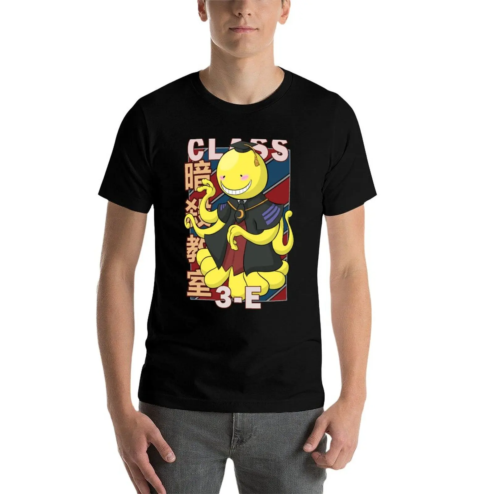 Фото Футболка Koro sensei V2 с винтажным полосатым дизайном, оригинальная футболка с графическим рисунком №4