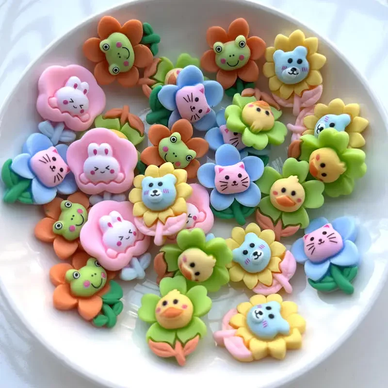 20 штук смешанных миниатюрных милых мультяшных животных фотополимерные