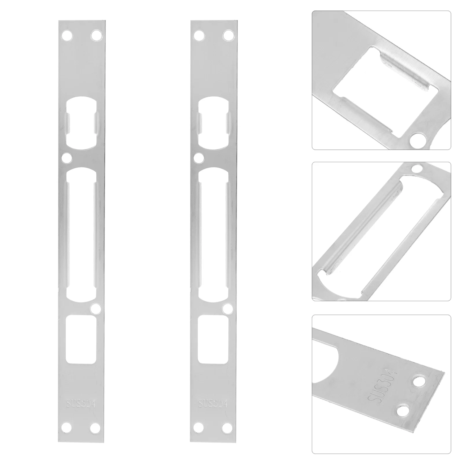 

2 Pcs Door Frame Buckle Front Reinforcement Kit Adjustable Stand Covers Locks Deadbolt Plate Hole Filler