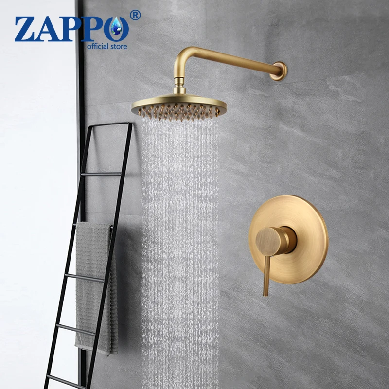 

Античная латунная Скрытая душевая плитка ZAPPO, тропический душ с одной ручкой, смеситель, тропический Душ, смеситель для ванной комнаты
