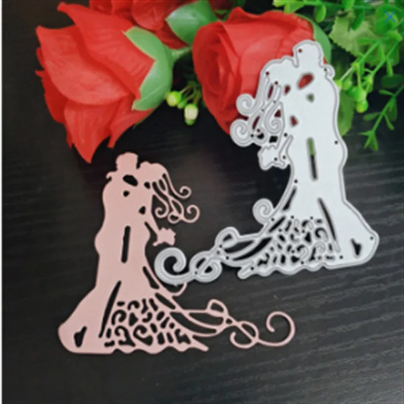 

DIY Metal Carbon Steel Cutting Die Etching Mold Wedding Couple Greeting Card Hollow Embossing Knife Free Shipping Creativity Kid