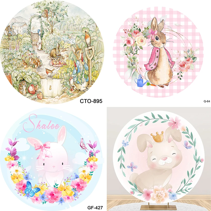 

Bunny 1st Birthday Party Circle Backdrop Some Bunny Is Truning One Photo Round Background Rabbit First Birthday Decoration