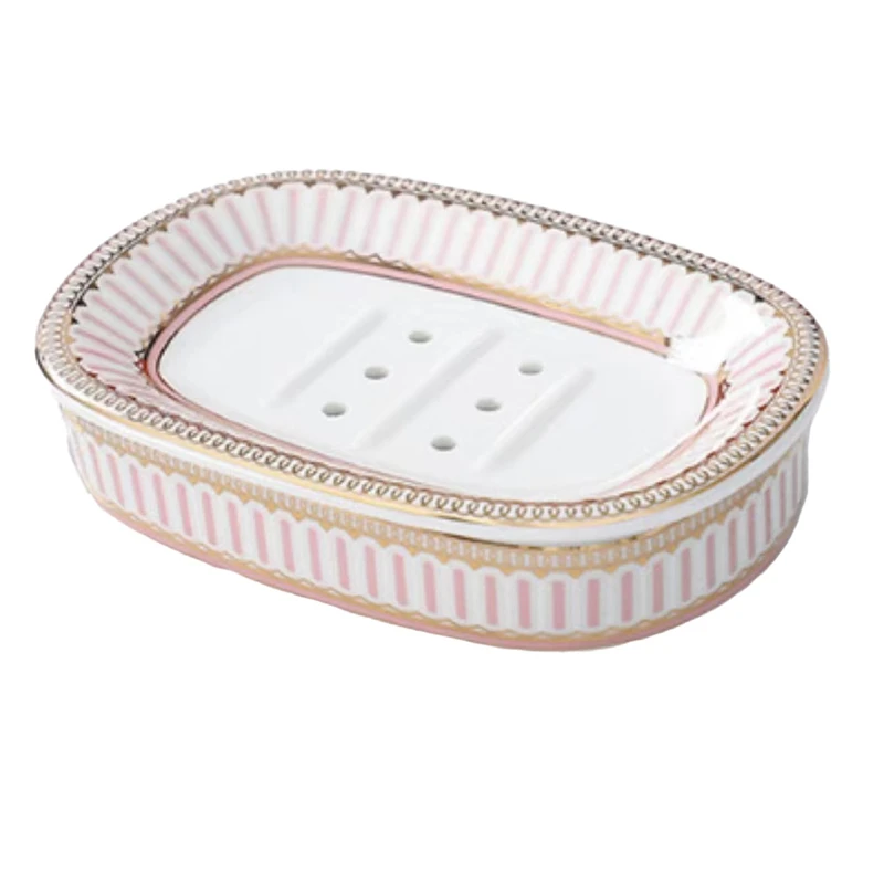 

Light Luxury Ceramic Soap Dish Soap Container Jewelry Storage Rack Hotel Household Shower Tray Bathroom Decoration