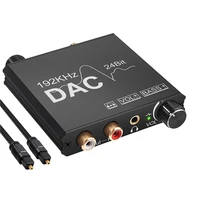 192khz dac digital to analog audio converter support bass volume control coaxial toslink to rca 3 5mm headphone adapter