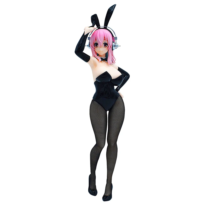 

Original Furyu Supersonico Anime Figure Black Bunny 28cm Sexy Cute Girl Squat Pose Model Dolls Toy Gift Collect Pvc Material