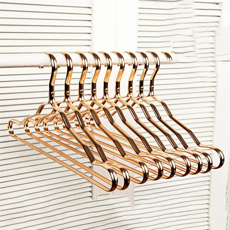

Aluminum Alloy Clothing Hanger 5/10pcs Golden Durable Domestic Coat Adult Children Hanging Supplies Organizer