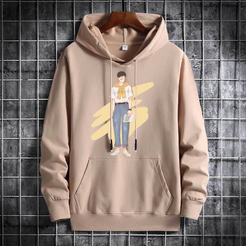 

Hoodies Men Print Sweatshirt Long Sleeve Cotton Hip-pop Streatwear Man Sweatshirt With Hood Anime Clothing Oversized 4XL 5XL