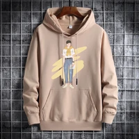 hoodies men print sweatshirt long sleeve cotton hip pop streatwear man sweatshirt with hood anime clothing oversized 4xl 5xl