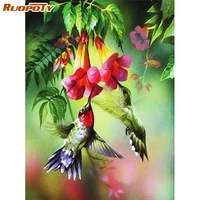 ruopoty 5d diamond painting birds cross stitch kits full square round drill mosaic animal needlework flower decor for home