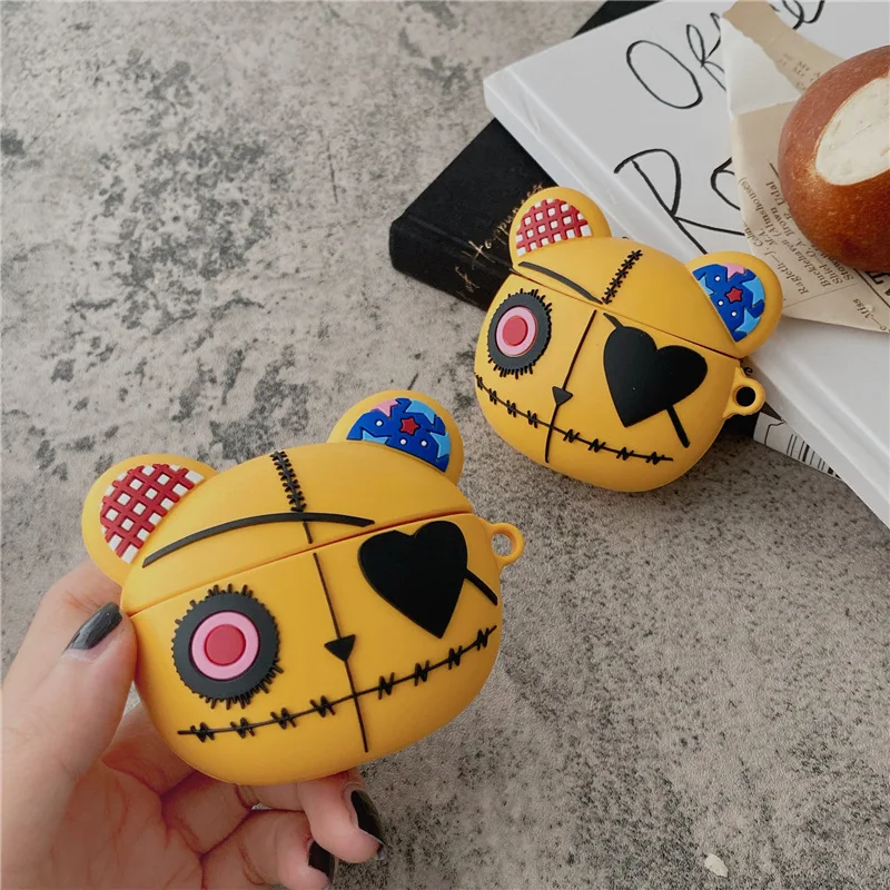 

Cute 3D One Eyed Bear 2021 AirPods 3 Case Apple AirPods 2 Case Cover AirPods Pro Case IPhone Earbuds Accessories AirPod Case