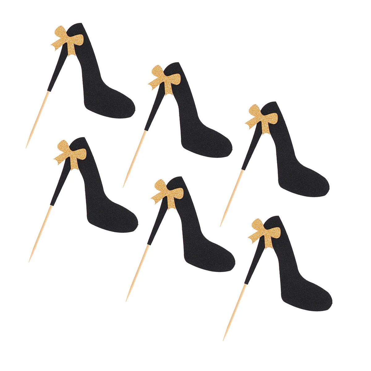 

Birthday Banquet Wedding for Cake Decorating Toppers Bow-knot Glitter High Heels Shaped Cake Toppers 24pcs