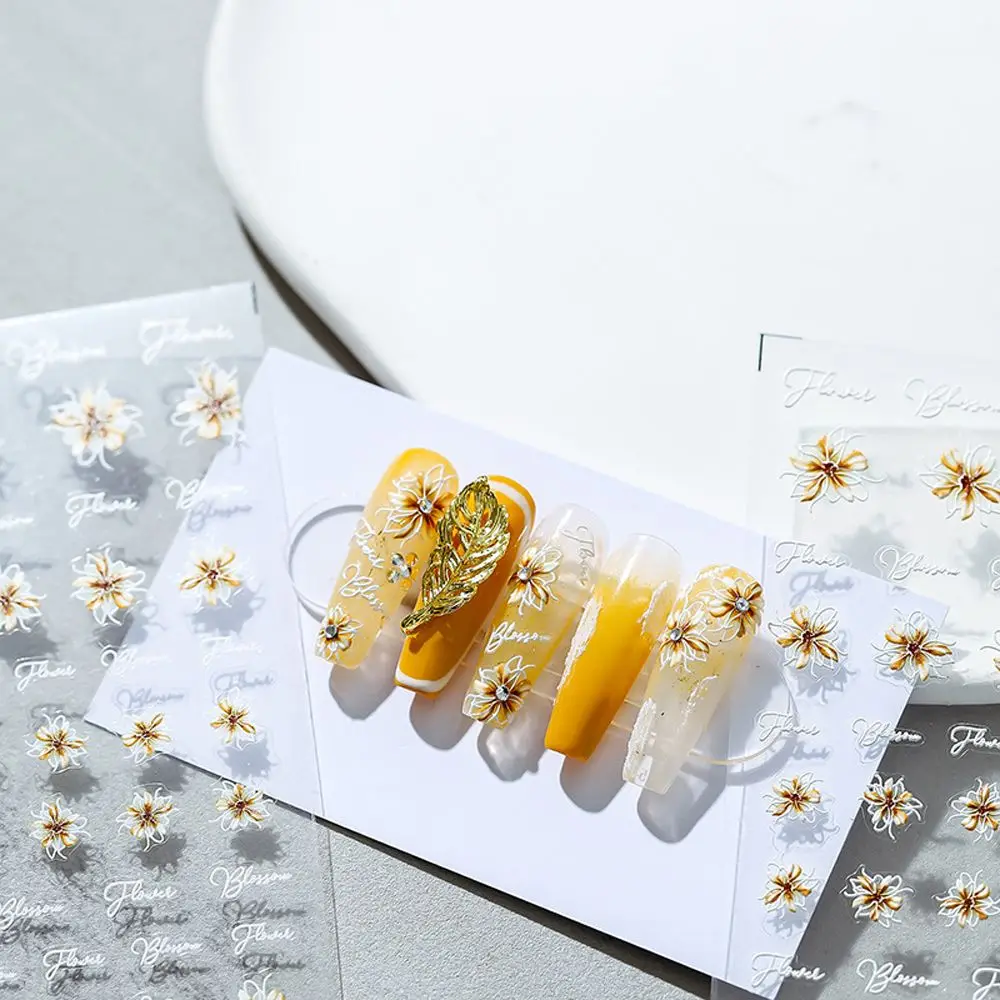 

Flowers Nail Stickers Tulip DIY Nail Art Decorations Letters Nail Accessories Relief English Alphabet Self Adhesive Manicure