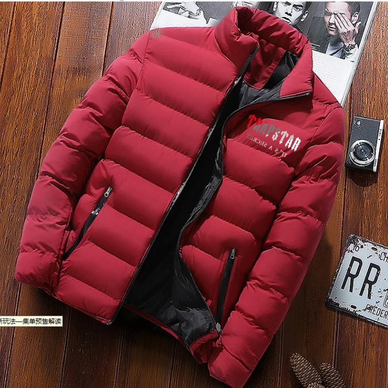 2022 Men's New Cotton Fashion TRAPSTAR Letter Print Jacket Sports Bike Men's Fashion Street Warm Casual Coat