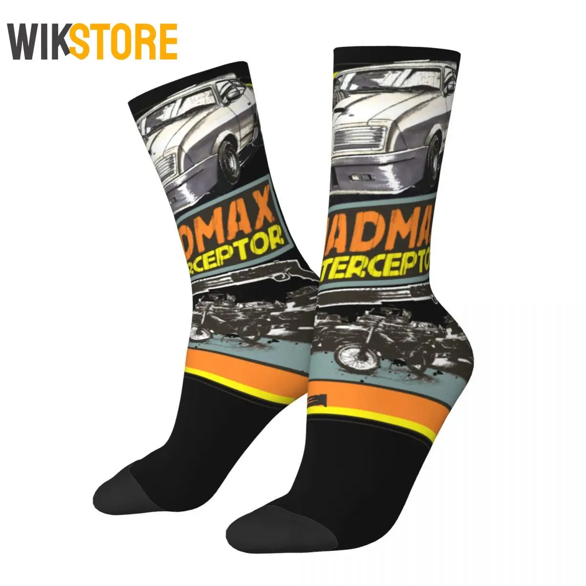 Носки мужские в стиле Harajuku Mad Max V8 нескользящие спортивные с перехватом мотивом