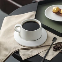 nordique coffee cups and saucers white porcelain small tea latte cup with spoon black vintage keramik tasse kitchen tableware