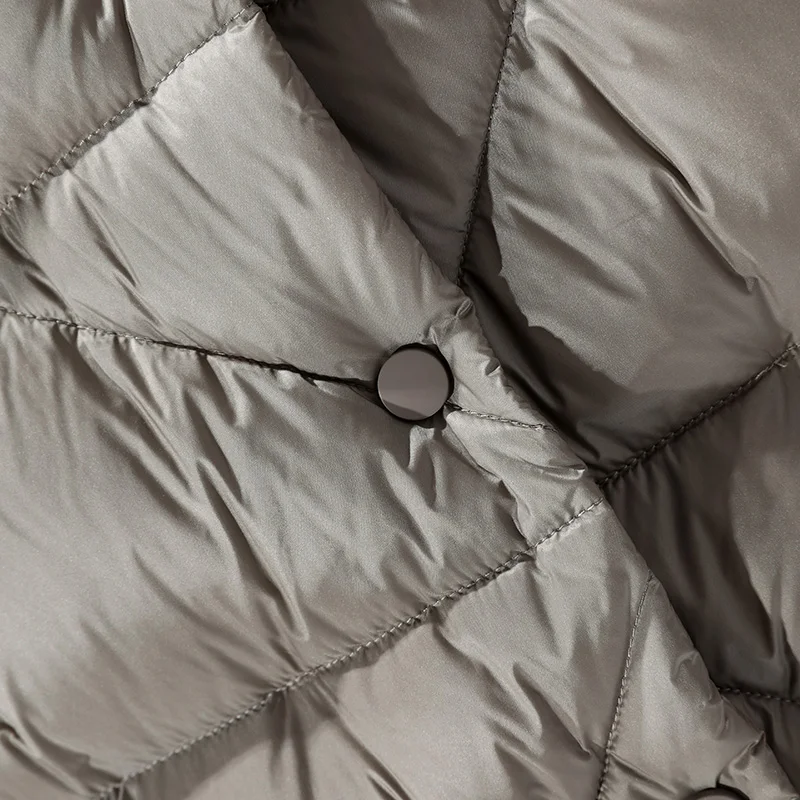 Miiccbeirn 2022 Winter 90 White Long  Duck Down Coat For Women Diamond Check Jacket ZHK84130