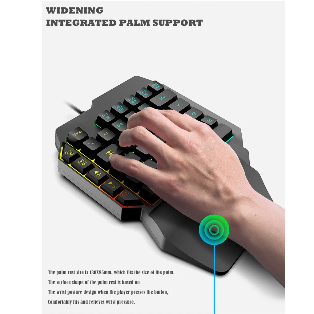

One-Handed Mechanical Keyboard Gaming Keypad Mouse Game Controller