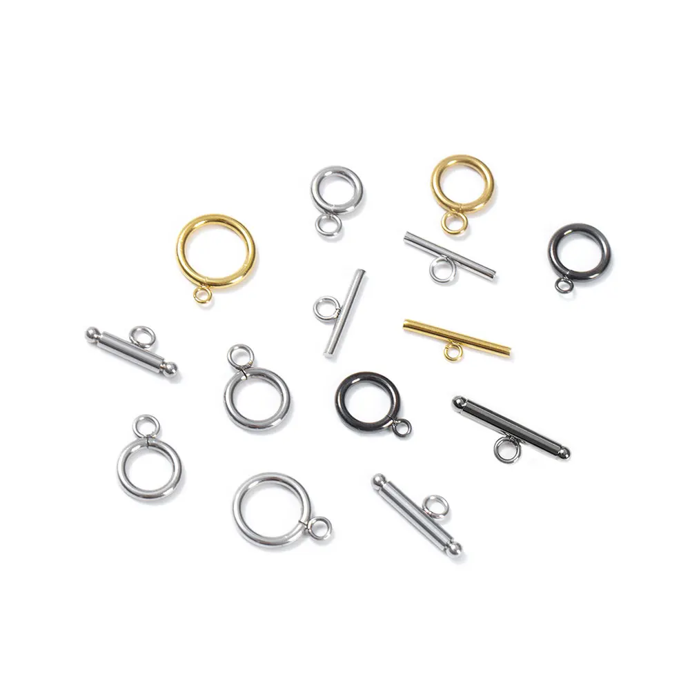 

5 комплектов, соединители для браслетов и ожерелий из нержавеющей стали