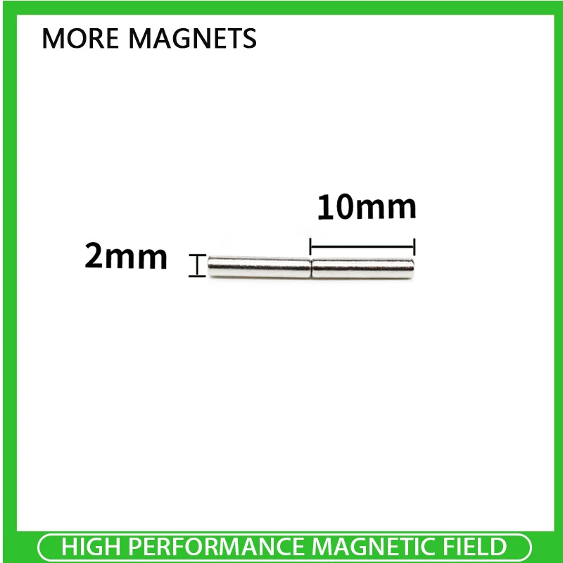 

20~500PCS 2x10mm Small mini Round Magnet Long Powerful Magnet 2mm x 10mm Permanent NdFeB DIY Strong Magnet Disc 2*10mm