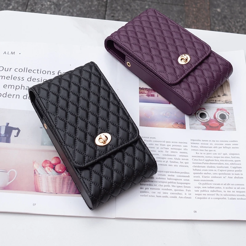 Wallet Small Fragrant Wind Bag With Shoulder Rope Case For iPhone Xiaomi Redmi Huawei OPPO VIVO Moto Google Nokia Realme Infinix