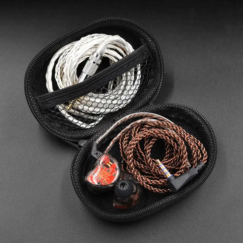 

Small Headphone Case Cover with Hook Black for KZ ZS10 ES4 ZSR ATR ED2 ZST Headphone Storage Box Headset Bag Pouch