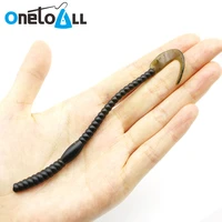 onetoall 30 pcs 13cm 2 8g soft lure with long volume tail grub bait silicone artificial earthworm jigging wobbler fishing tackle