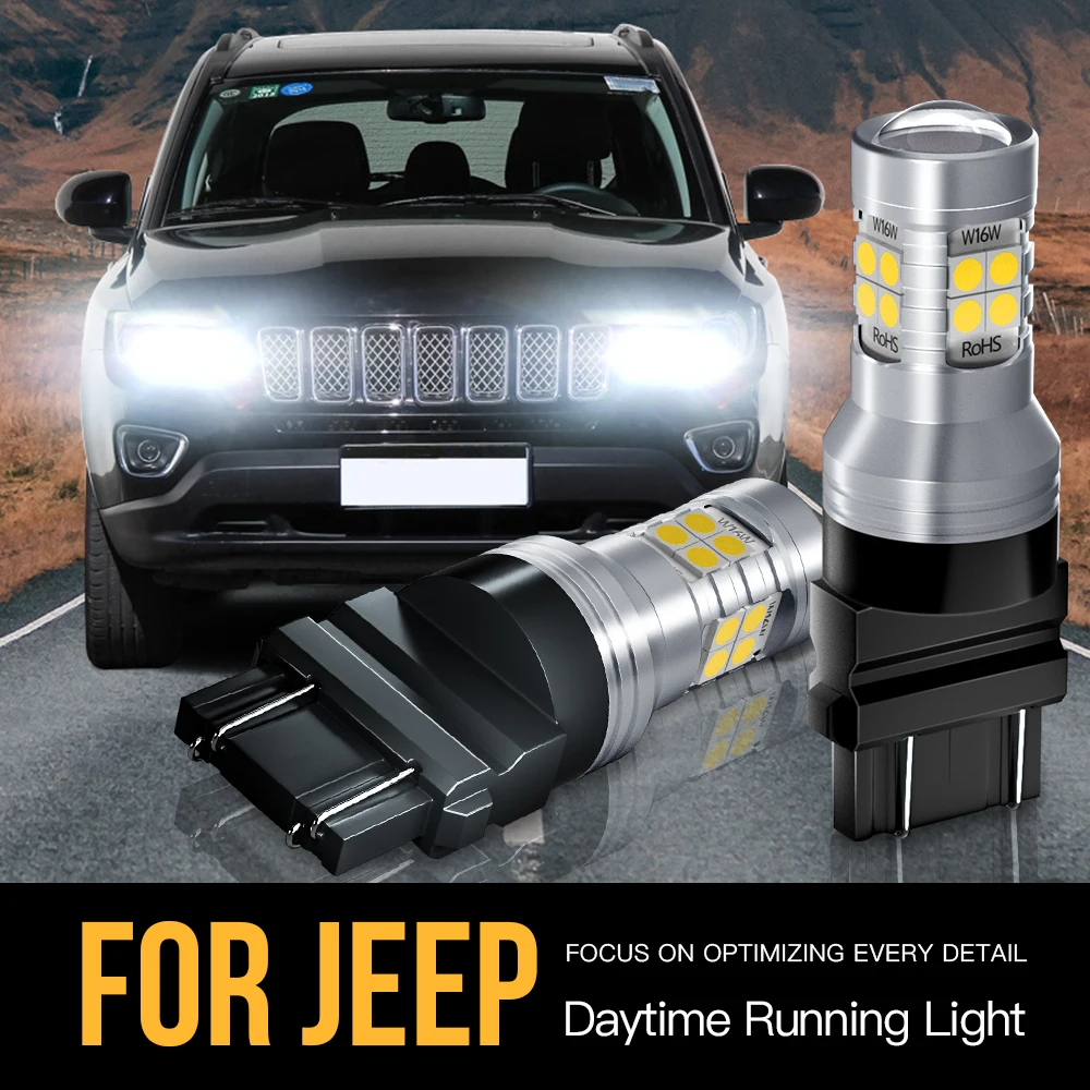 

2pcs 3157 P27/7W T25 Canbus LED Daytime Running Light DRL Bulb Lamp For JEEP Compass 2011-2016 Grand Cherokee 2011 2012 2013