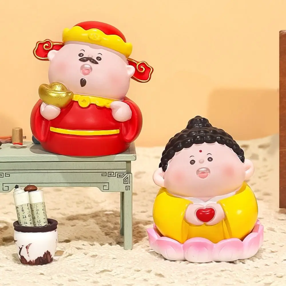 Cos Шакьямуни фигурка из смолы украшения основа лотоса Бог богатства мини-модель