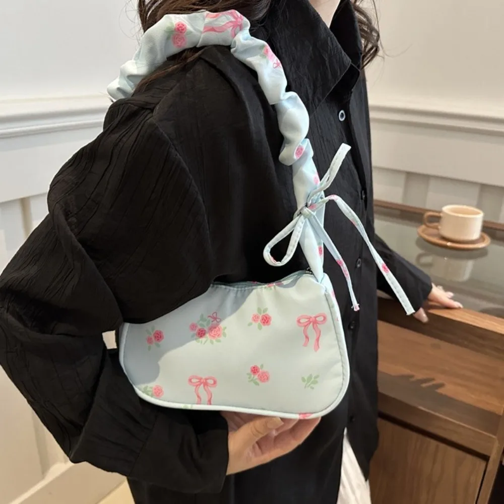 Корейский стиль плиссированная сумка подмышки с рюшами и цветами милая