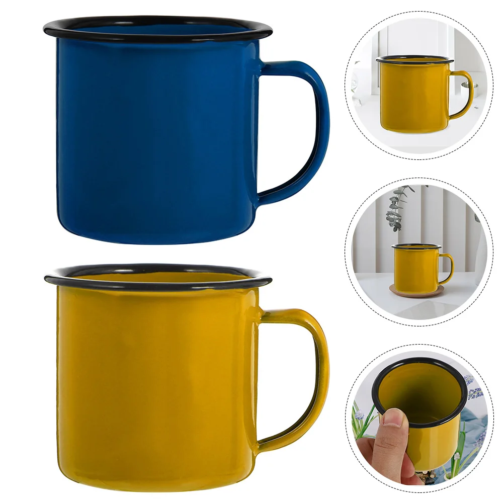 

Mug Coffee Enamel Cups Water Vintage Camping Tea Mugs Drinking Cup Retro Multi Functional Metal Campfire Tin Enamelware Beer
