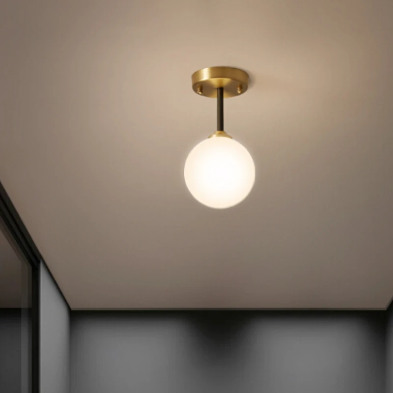 

All copper magic bean hallway ceiling light, modern and simple bedside pendant light, cloakroom entrance entrance LED light