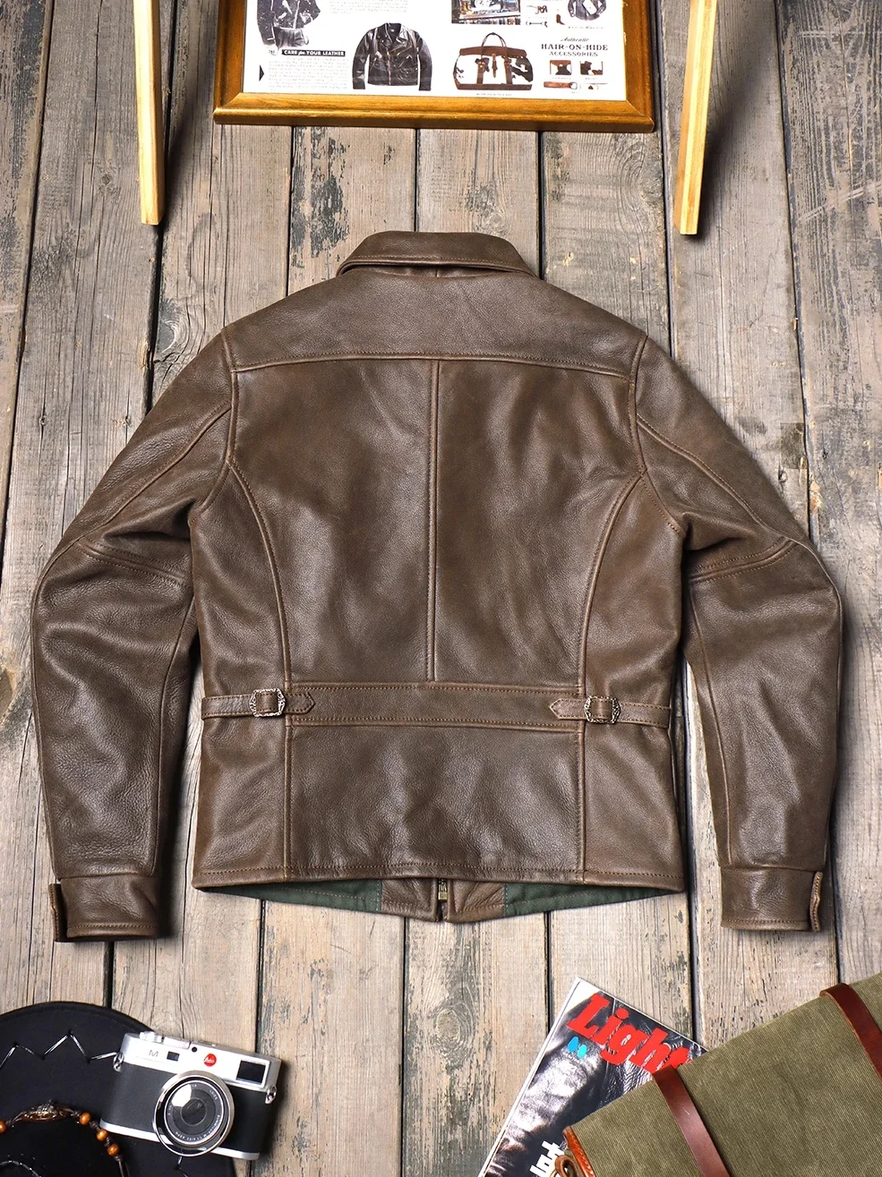 Blunt Razor1940s без покрытия стираная матовая цельнозернистая воловья кожа