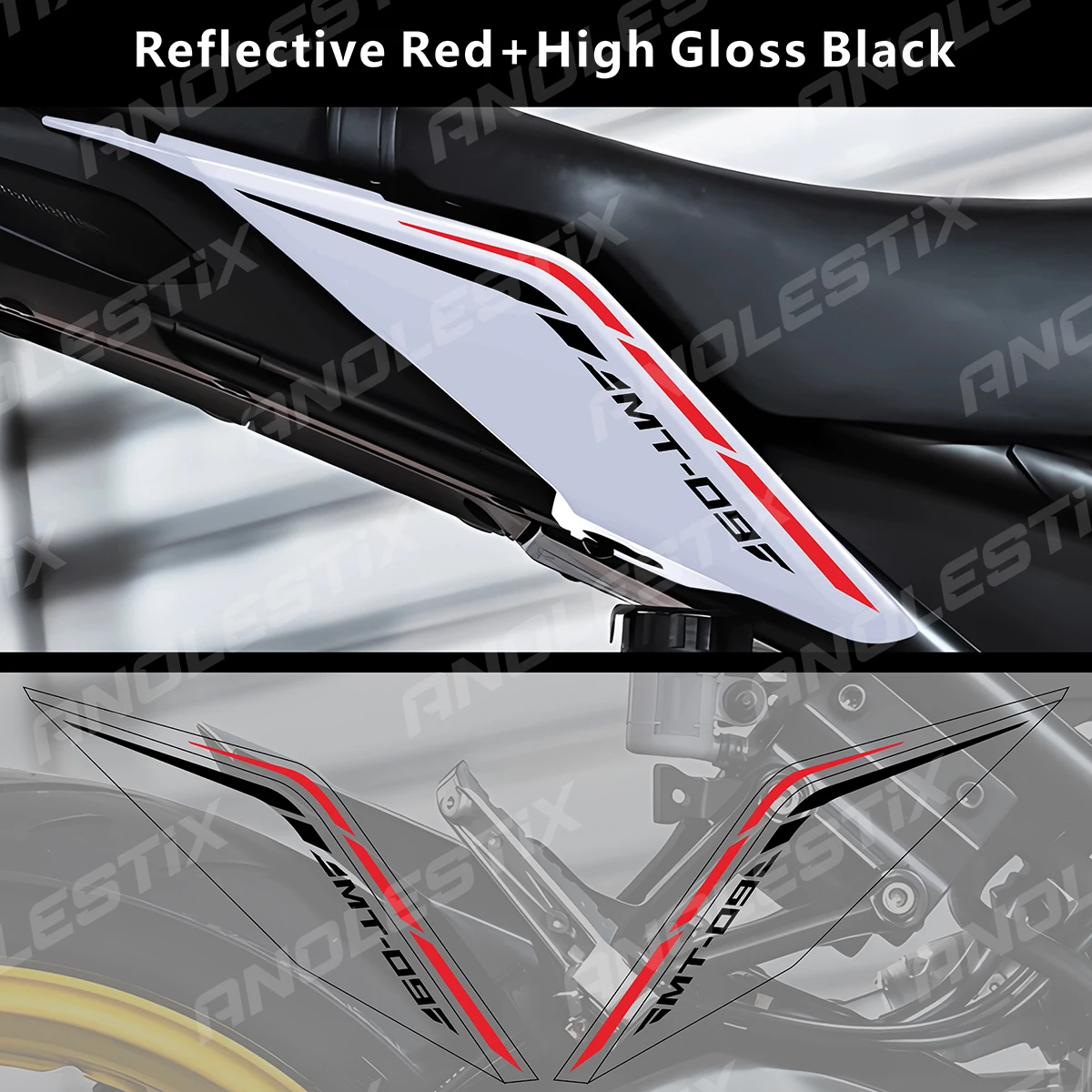 Светоотражающие мотоциклетные наклейки AnoleStix, Обтекатели под сиденьем, Набор наклеек для YAMAHA MT09 MT-09 SP 2017 2018 2019 2020