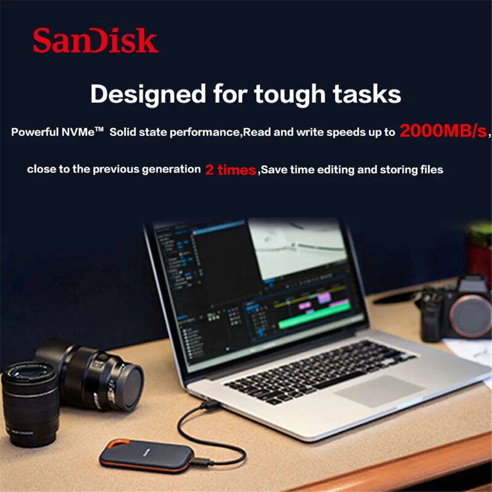 Портативный внешний твердотельный накопитель SanDisk Extreme PRO E81 4 ТБ USB 2000 Type-A C SSD NVMe