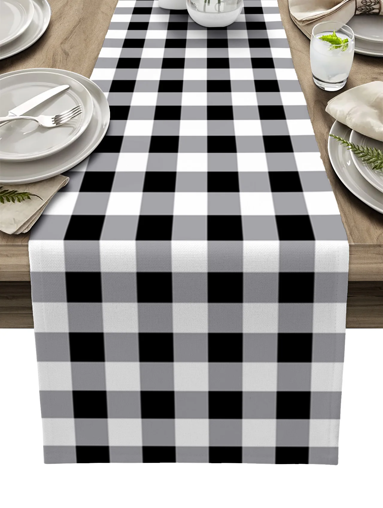 

Black And White Plaid Plaid Country Farm Table Runner Decoration Home Decor Dinner Table Decoration Table Decor