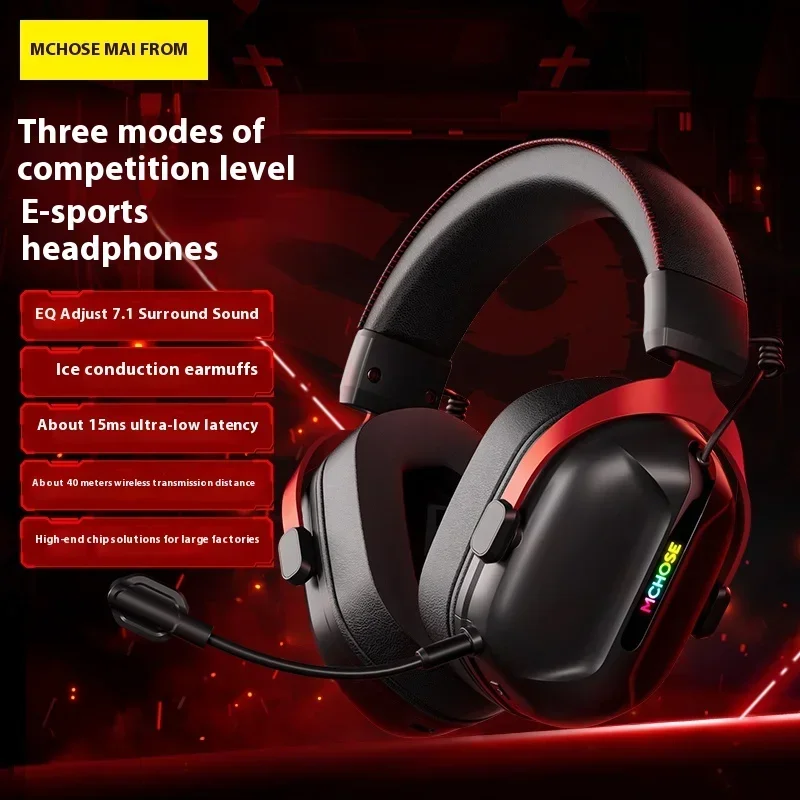 Беспроводные наушники Mchose S9 Pro RGB с тремя режимами и низкой задержкой игровая
