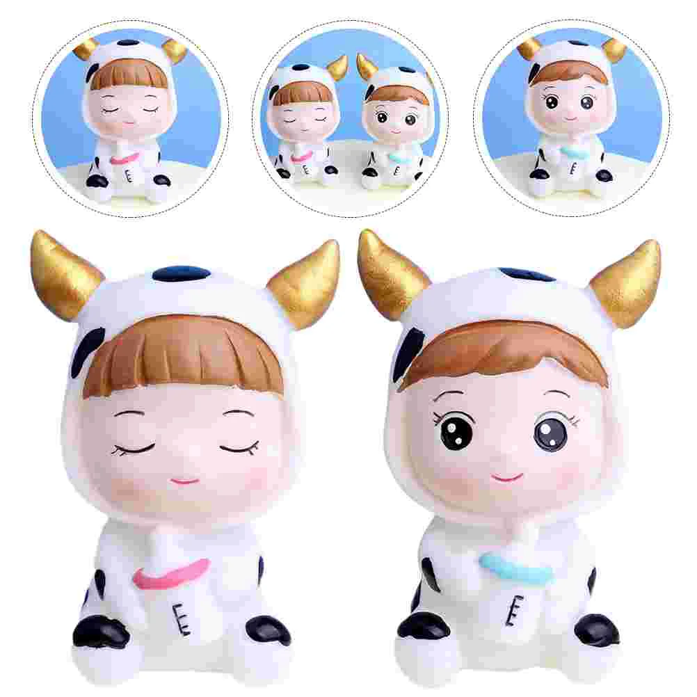 

Cow Ox Figurines Year Animals Miniature Cake Decoration Shui Feng New Chinesefigurinecarsornaments Dashboard Mini Topper 2021